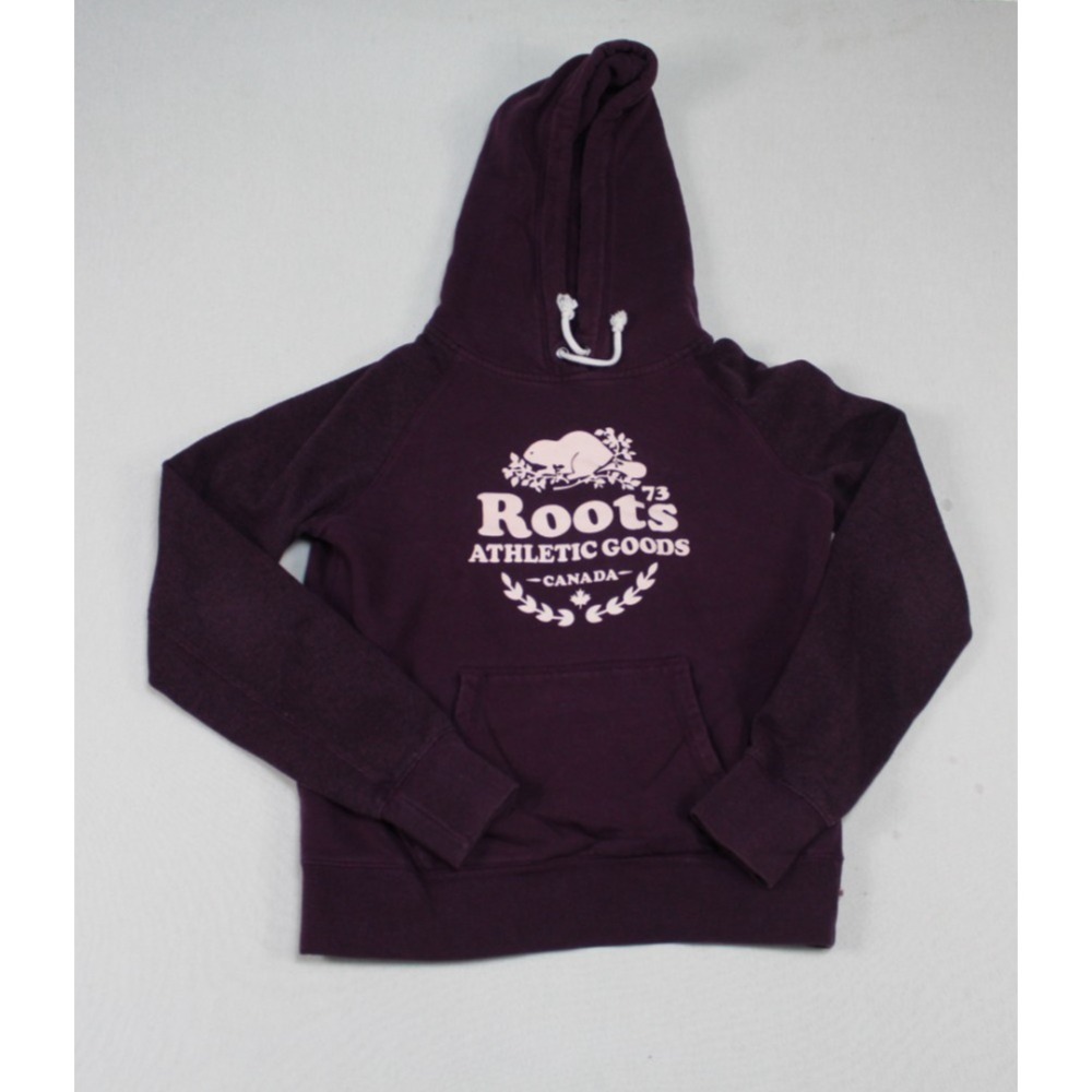 Roots Canada Women Black Sweater Hooded Long Sleeve Casual Size XS